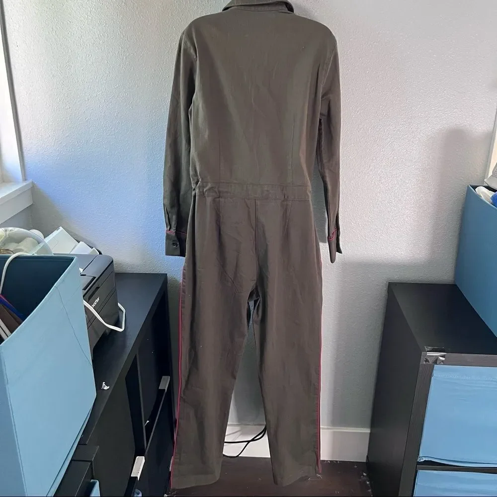 Boden Olive Denim Jumpsuit
